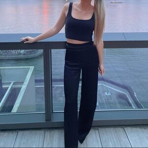 Zara black wide leg pants + top
